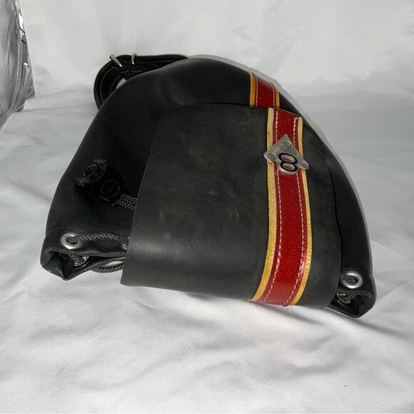 RARE LITTLEARTH 1990S RECYCLED TRUCK TIRE V8 DECAL BACKPACK PURSE BAG - Picture 5 of 16